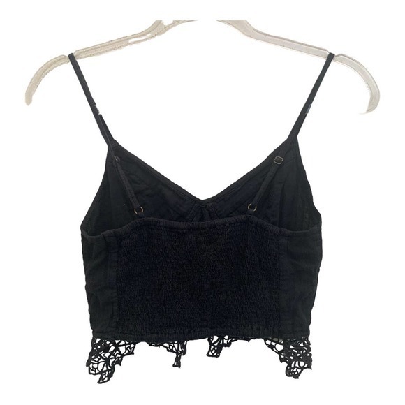 FP One Boho V‎ Neck Cropped Tank Lace Trim Hem Sz S - Picture 4 of 4